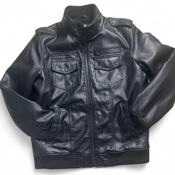 Black levis sherpa lined leather - Picture 1 of 2